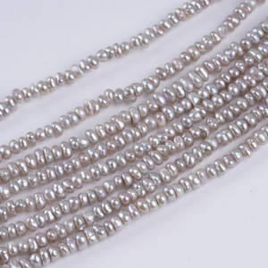 Perlas Barrocas Sueltas de Agua Dulce Naturales, Grises, Planas, de 18 cm, 2.5-3 mm, para Joyería DIY, Promoción Especial - Product Image 1