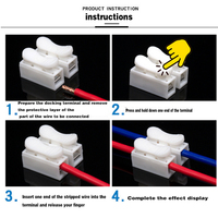 Bloc de terminaison à pression à deux ou trois positions PA92U/CH-2 de qualité supérieure pour éclairage LED, connecteur rapide pour câble blanc