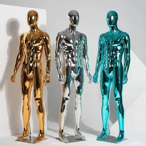 Colorful Chrome Female Male Adult Mannequin Plastic Dummy Electroplating Life Size Male Mannequin