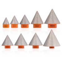 Outil de chanfreinage diamanté brasé M14 transfrontalier pour meuleuses d'angle, pour pierre, carrelage céramique, verre, modèle de foret conique à expansion