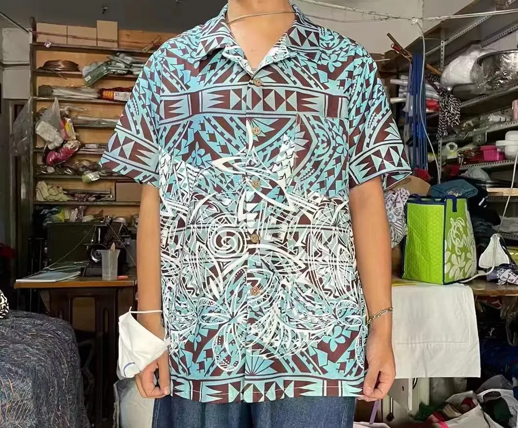 Hawaii Vintage polinezya kabile kumaşlar moda tasarım Samoan konfeksiyon yapımı için baskılı kumaş baskılar