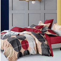 Ensemble de draps plats à motif géométrique de style récent Ensemble de draps de lit et housses de couette en polyester imprimé