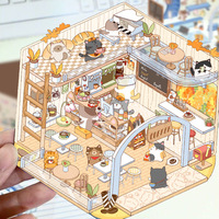 Autocollants décoratifs 3D transparents pour maison, motifs animaux de compagnie et meubles de dessin animé, découpes en relief, pour cahiers et ornements quotidiens
