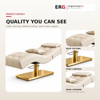 Table de massage moderne et luxueuse réglable avec revêtement en cuir PU et structure métallique pour usage commercial en salon