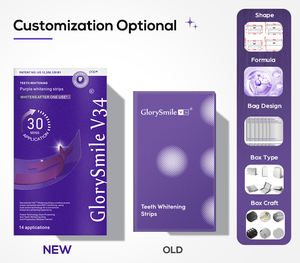 Strisce Sbiancanti per Denti Viola Antiscivolo Senza Residui, 7 Trattamenti, Alta Viscosità, Gusto Menta, per OEM GS-0034s - Product Image 5