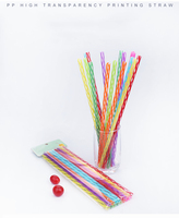 Pailles écologiques et réutilisables, pièces, transparentes, Double couleurs, pour boire, fournitures de fête pour enfants