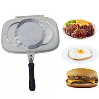 Poêle à griller en aluminium avec revêtement céramique double face, 36 cm, pour sandwichs, panini, friture, cuisinière à gaz, sans couvercle, design minimaliste
