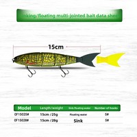 Leurres de pêche rigides multi-articulés en ABS de 105g/23cm pour achigan rayé et truite, pour la pêche en lac, rivière, océan, eau douce/eau salée