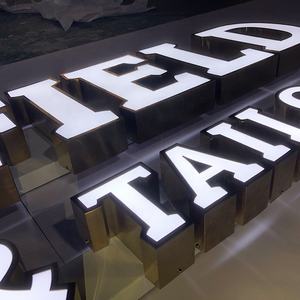 عرض رائع مخصص أكريليك مضاءة 3D تخزين رسائل أمامية في الهواء الطلق أضواء لافتات لافتات إعلانات للأعمال التجارية - Product Image 2