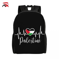 Sac à dos imprimé drapeau palestinien de haute qualité, sac de voyage en polyester durable pour les trajets quotidiens, l'école et les activités de plein air