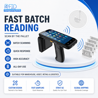 Lector de Mano RFID UHF Android 12, 860-960 MHz, Escáner de Código de Barras 2D, Pantalla Táctil IPS, MTK 6763 Octa Core, Rango de Lectura de 10 m