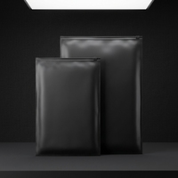 Sacs d'emballage CPE givrés à fermeture éclair 15x15cm noirs pour pantalons, vêtements, sous-vêtements, jouets, chaussettes, robes