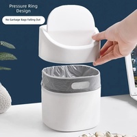 Poubelle de bureau avec couvercle à poussoir, mini poubelle, petit bac à déchets en plastique pour bureau, cuisine, fabricant OEM