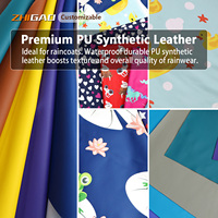 Tissu synthétique en cuir PU hydrochromique imperméable certifié GRS, recyclé, 20000PA, à changement de couleur, personnalisé pour les imperméables pour enfants et animaux de compagnie