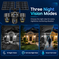 Caméra IP PTZ solaire 4K CMOS 8MP H.265 WiFi avec système de surveillance, vision nocturne double lumière et suivi de mouvement humain pour extérieur