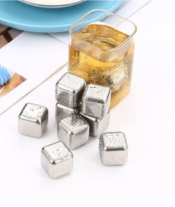 Juego de Cubos de Hielo Cuadrados de Acero Inoxidable Ecológicos al por Mayor, Piedras Enfriadoras Reutilizables para Whisky, Vino, Fiestas y Bares - Product Image 4