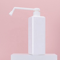 Bouteilles de détergent liquide HDPE 500 ml, format spray, carrées, en plastique blanc, plates et rectangulaires, vides, pour le nettoyage.