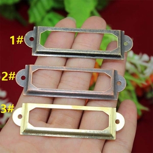 Cajón de archivo de biblioteca antiguo al por mayor de 60X17mm, marco decorativo, ranura para tarjeta, tirador de Metal, soporte de etiqueta para botiquín - Product Image 6