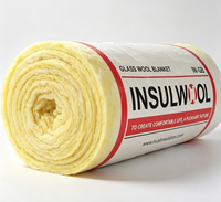 Couverture en laine de verre INSULWOOL 25-200mm R13, feuille de fibre de verre avec feuille d'aluminium, certifiée ASTM pour grenier et plafond, ignifuge et isolante thermiquement