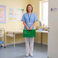 Boîte de premiers secours vide en plastique ABS vert durable de classe II avec séparateurs personnalisables pour le stockage industriel d'urgence - Vente en gros