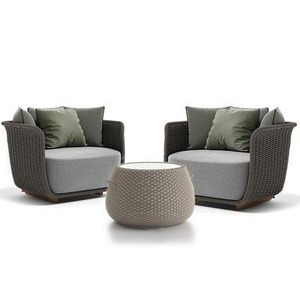 Conjunto de Sofás de Jardín de Mimbre Tejido a Mano, Moderno, Resistente a la Intemperie, Impermeable, con Protección UV, para Sala de Estar, Hotel, Muebles de Exterior - Product Image 2