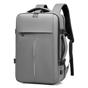 Laptop <b>Backpack</b> Large Capacity 15.6 Inch Expandable Business Travel Unisex <b>Waterproof</b> Solid Color - Product Image 5