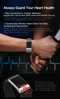 Reloj Inteligente NX W39 con Sensor ECG de 500Hz, Pantalla de Salud, Función de Contestar Llamadas, Alarma, Correa de Silicona, IP67, Compatible con Android