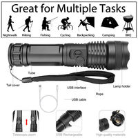 Extérieur Étanche P50 USB De Charge En Alliage D'aluminium Zoom Led Haute Forte Lampes De Poche Rechargeables