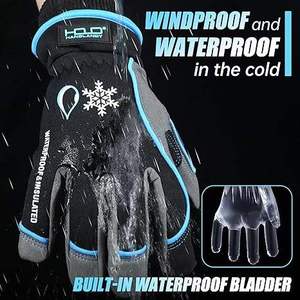 Gants d'hiver WESKOS pour hommes et femmes, fabriqués avec <span class=keywords><strong>3M</strong></span> <span class=keywords><strong>Thinsulate</strong></span>, gants de ski imperméables pour temps froid avec 10 doigts compatibles avec les écrans tactiles - Product Image 4