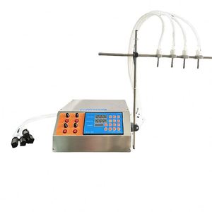 Machine de remplissage de bouteilles en plastique de type table à 4 buses pour produits alcoolisés, shampoings, savons, cosmétiques, boissons, jus d'orange, miel et alcool - Product Image 6