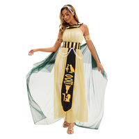 Costumes de cosplay Cléopâtre égyptienne, pharaon, pour femmes adultes, robes de soirée pour Halloween, ensemble de tenue de reine antique