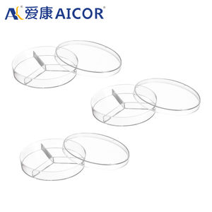 Prato da cultura plástica descartável do tecido, 9cm prato petri dish dois/três compartimentos esterilizados da cultura da célula prato - Product Image 3