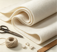 Feutre de laine industriel blanc 100% naturel SAE F1, modèle isolant thermique, absorbant l'humidité, écologique, antistatique, poids moyen