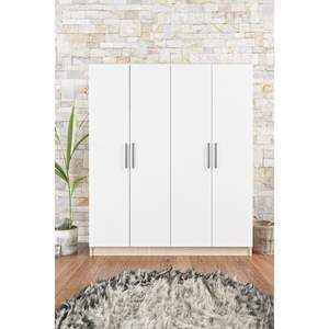 Armario de Almacenamiento Moderno para Dormitorio Milano, Armario Blanco Sonomo de 4 Puertas, 11 Estantes y 2 Perchas, Convertible y Elegante - Product Image 1