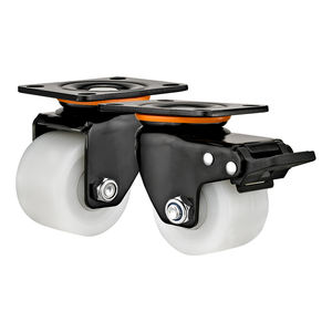 גלגל ניילון לבן 2 2.5 3 אינץ' עמיד במיוחד, פרופיל נמוך, 83x60 מ\\\"מ, מיסב כדורי, תושבת סטנדרטית לעגלת יד - Product Image 5