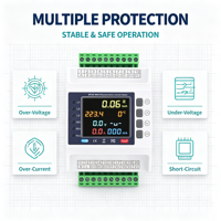 Compteur d'énergie intelligent triphasé Tuya WiFi 3P 4W, compteur de puissance bidirectionnel photovoltaïque, protecteur à réenclenchement automatique