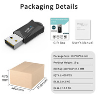 Adaptador Inalámbrico USB WiFi6 2 en 1, Transmisor y Receptor sin Controladores, BT5.4, Tarjeta de Red Inalámbrica de Doble Banda para Computadora de Escritorio y Portátil
