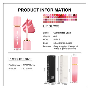 MLM OEM Brillo Labial Personalizado con Acabado Espejo, Tinte Labial Mate Aterciopelado, Set Hidratante de Larga Duración, Maquillaje Labial de Marca Privada al por Mayor - Product Image 4