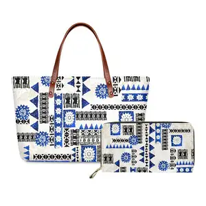 All Over Print On Demand Polynesische Tribale Witte Bloem Maatwerk Uw Eigen Logo 2022 Lady Bag Set Handtas Groothandel Mode