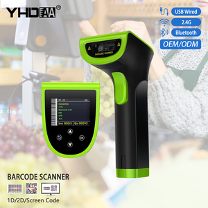 Yhdaa 2D cho bluetooth không dây <span class=keywords><strong>QR</strong></span> Máy quét mã 2600mAh cảm giác tự động màn hình <span class=keywords><strong>LED</strong></span> giao diện USB quét chính xác Đầu đọc mã vạch - Product Image 1