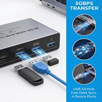 SYONG HDMI KVM Switch voor 2 monitoren, 2 desktopcomputers, 8K Dual Monitor, HDMI+DP 2IN 2 OUT USB 3.0 KVM Switcher