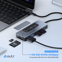 Station d'accueil USB-C 9-en-1 4K pour HDTV 2.1, lecteur de cartes SD/TF, LAN Gigabit, PD 100W pour MacBook et ordinateurs portables (en stock)