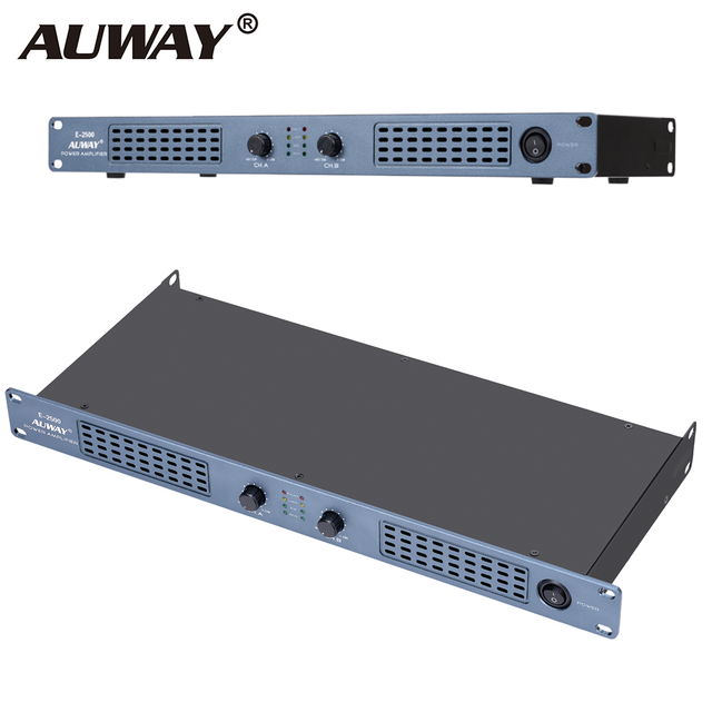 AUWAY E-2500 GaN Class D Digital Power Amplifier 500W 8 Ohm Metal Case for Karaoke