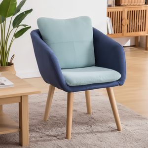 <span class=keywords><strong>Fauteuil</strong></span> en tissu velours de style nordique moderne avec pieds en <span class=keywords><strong>bois</strong></span> pour chambre à coucher, bureau à domicile, salon, salle à manger, restaurant - Product Image 1