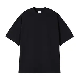 Camiseta de trabalho solta de algodão puro com gola redonda, camiseta de manga curta e pesada, com fio duplo, para homens, com 32 camisas