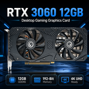 การ์ดจอ RTX 3060 ใหม่ 12GB GDDR6 192Bit พัดลมคู่ รองรับ 4K/8K สำหรับเล่นเกมบนเดสก์ท็อปพีซี-12nm PCIe 4.0 DP/ VRAM GDDR6 ขนาดใหญ่ 12GB - Product Image 1