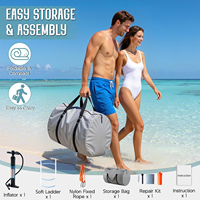 Dock flottant gonflable multi-personnes pour 5 à 10 passagers, construction en PVC Drop Stitch, série DT, pour usage en hôtel-resort, intérieur/extérieur
