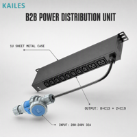 KAILES (KLS) PDU de rack basique 32A monophasé 10 prises 200-240VAC 50/60Hz 7680W certifié UL62368-1 Vertical Industriel pour Données