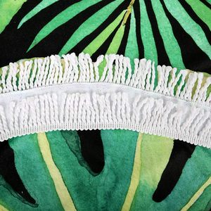 Toalla de Playa de Microfibra Estampada con Diseño de Hojas de Palma Tropicales, con Borlas, de Secado Rápido, Reciclada, para Piscina, Baño, para Mujeres y Hombres - Product Image 4