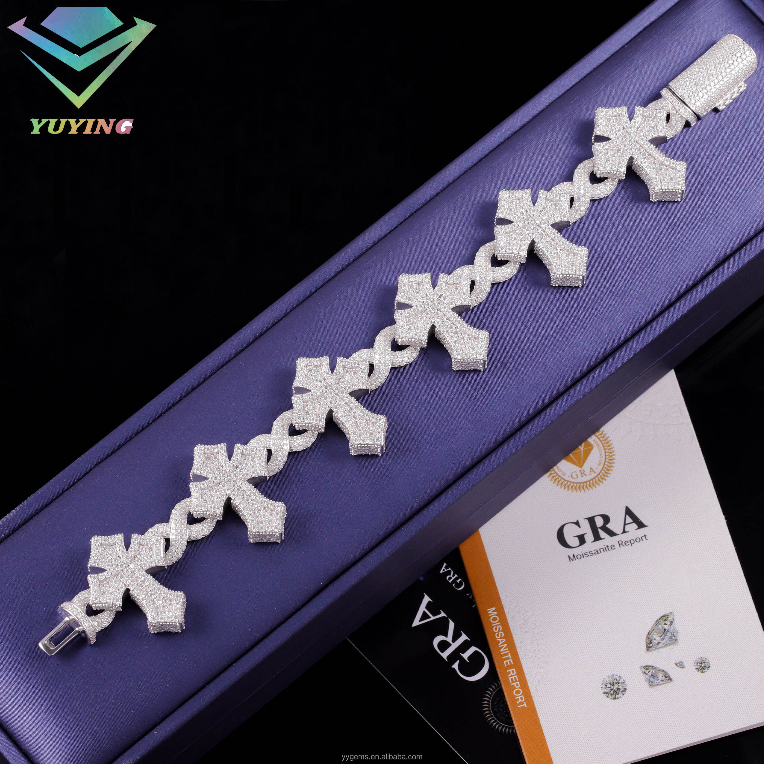 Bracelet croix blanche